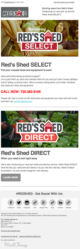 Red’s Shed SELECT Email